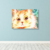  kaleidoscoop kat van Louis Wain Canvas Afdruk (Insitu (Houten vloer))