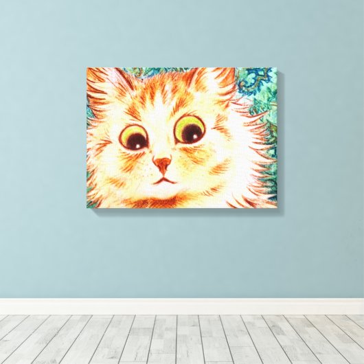  kaleidoscoop kat van Louis Wain Canvas Afdruk (Insitu (Houten vloer))