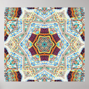 Kaleidoscoop Keramisch: Abstracte Oppervlaktestruc Poster