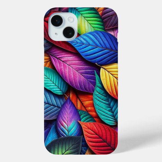 Kaleidoscoop Kleuren Blad Patroon iPhone Case (Achterkant)