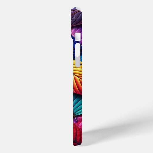Kaleidoscoop Kleuren Blad Patroon iPhone Case (Achterkant / Links)