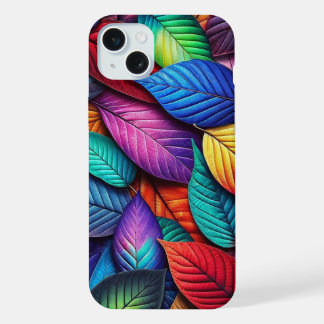 Kaleidoscoop Kleuren Blad Patroon iPhone Hoesje 15 Plus Case