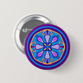 Kaleidoscoop knop ronde button 5,7 cm (Voorkant /achterkant)