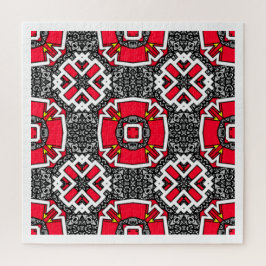 Kaleidoscoop kunst zes van deel zestien legpuzzel