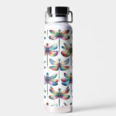 Kaleidoscoop Libellen Waterfles (Achterkant)