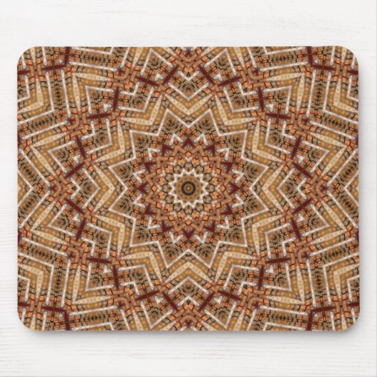 Kaleidoscoop Lichtbruine Ster Muismat (Voorkant)