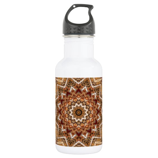 Kaleidoscoop Lichtbruine Ster Waterfles (Voorkant)