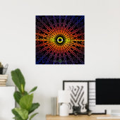 Kaleidoscoop Mandala 2 ( Regenboog ) Poster (Thuiskantoor)