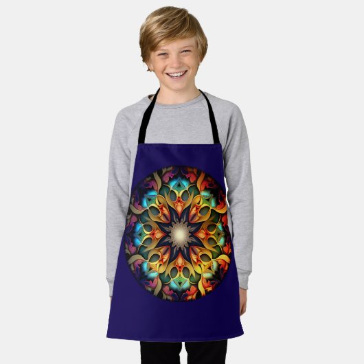 Kaleidoscoop Mandala Bloem Ontwerp-23091 Schort (Gedragen)