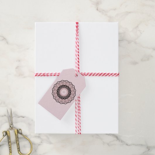 Kaleidoscoop , mandala cadeaulabel (Met Touw)