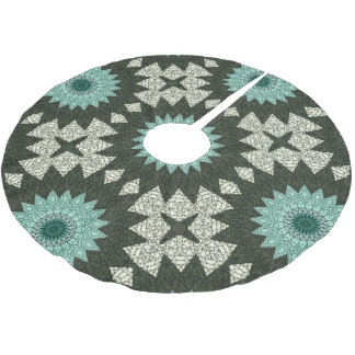 Kaleidoscoop Mandala in Groen en Blauw Kerstboom Rok