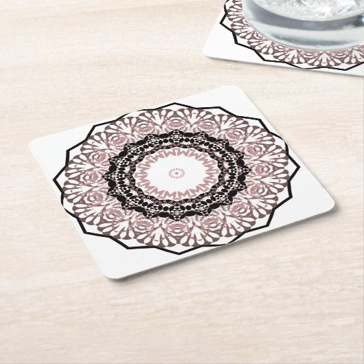 Kaleidoscoop , mandala kartonnen onderzetters (Schuin)