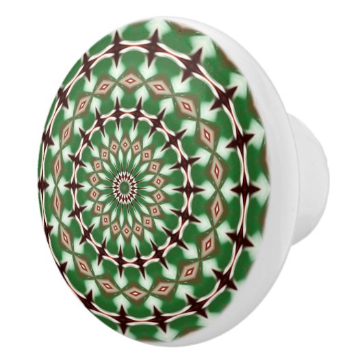 Kaleidoscoop Mandala keramische knop groen (Rechts)