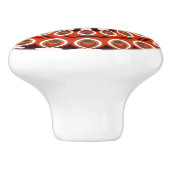 Kaleidoscoop Mandala keramische knop in rood zwart (Zijkant)