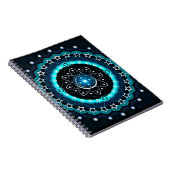 Kaleidoscoop Mandala met zwarte achtergrond Notitieboek (Rechterzijde)