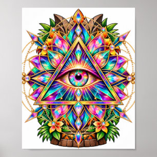 Kaleidoscoop Mandala Oog Poster
