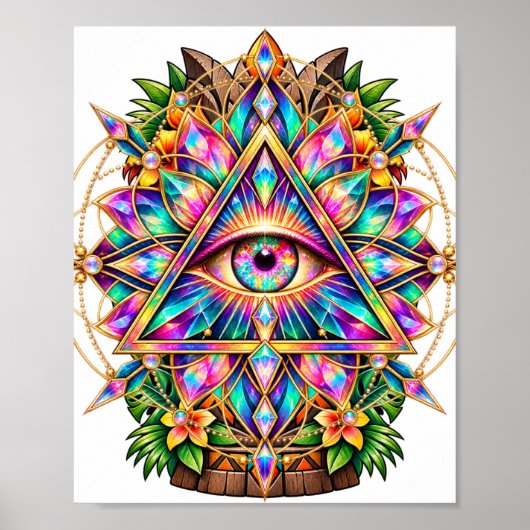 Kaleidoscoop Mandala Oog Poster (Voorkant)