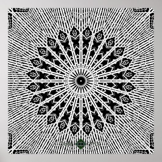 Kaleidoscoop Mandala Poster (Voorkant)