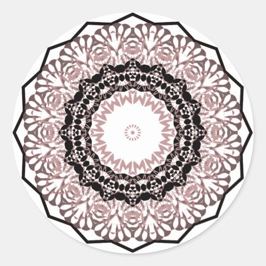 Kaleidoscoop , mandala ronde sticker (Voorkant)