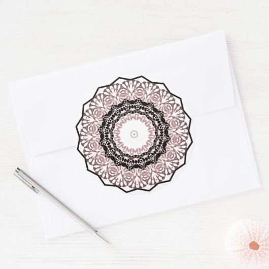 Kaleidoscoop , mandala ronde sticker (Envelop)
