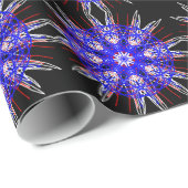 kaleidoscoop mandala zwart rood wit blauw cadeaupapier (Rol Hoek)