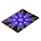 kaleidoscoop mandala zwart rood wit blauw notitieboek (Linkerzijde)