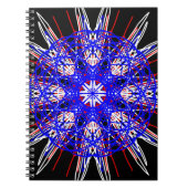 kaleidoscoop mandala zwart rood wit blauw notitieboek (Voorkant)