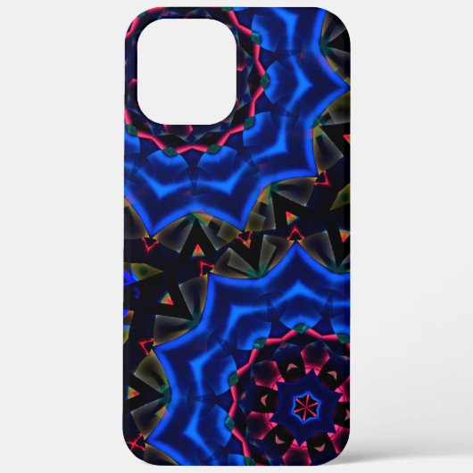 Kaleidoscoop met cirkel, zalm tegen blauwe gradiën Case-Mate iPhone case (Achterkant)