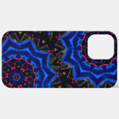 Kaleidoscoop met cirkel, zalm tegen blauwe gradiën Case-Mate iPhone case (Achterkant (horizontaal))