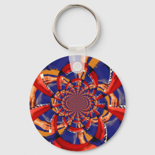 kaleidoscoop met rode oranje blauw toetsenbord sleutelhanger