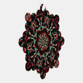 Kaleidoscoop Mooie Patroon Zwart Rood Ornament Kaart (Rechts)