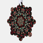 Kaleidoscoop Mooie Patroon Zwart Rood Ornament Kaart (Links)