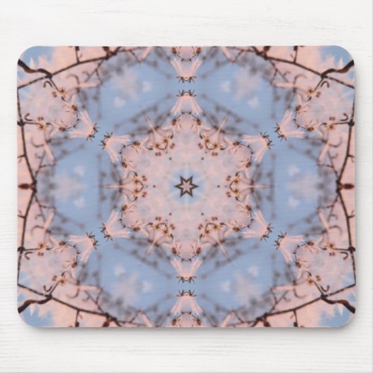 Kaleidoscoop Morning Blue & Frost Pink Muismat (Voorkant)
