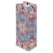 Kaleidoscoop Morning Blue & Frost Pink Wijn Cadeautas (Achterkant Gekanteld)