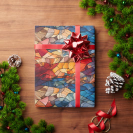 Kaleidoscoop Mozaïek: Glas in lood geïnspireerd Cadeaupapier