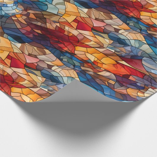 Kaleidoscoop Mozaïek: Glas in lood geïnspireerd Cadeaupapier (Hoek)