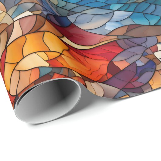 Kaleidoscoop Mozaïek: Glas in lood geïnspireerd Cadeaupapier (Rol Hoek)