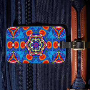 Kaleidoscoop multikleurige olieverf bagagelabel