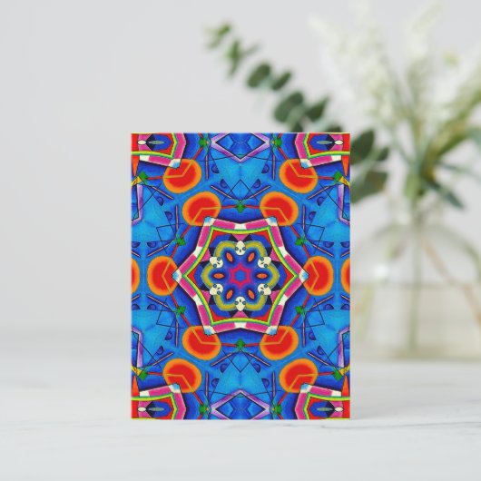Kaleidoscoop multikleurige olieverf briefkaart (Staand voorkant)