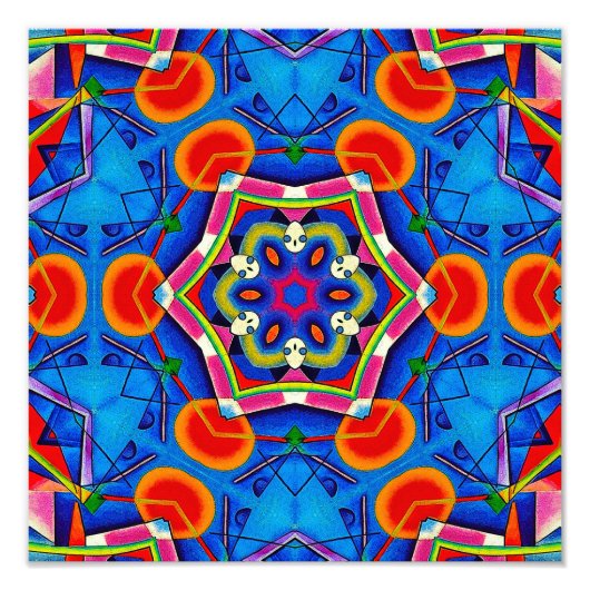 Kaleidoscoop multikleurige olieverf foto afdruk (Voorkant)