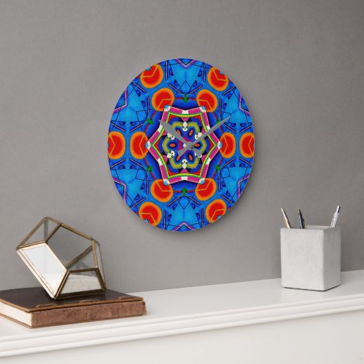 Kaleidoscoop multikleurige olieverf grote klok (Kantoor)