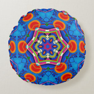 Kaleidoscoop multikleurige olieverf rond kussen