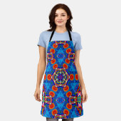 Kaleidoscoop multikleurige olieverf schort (Gedragen)