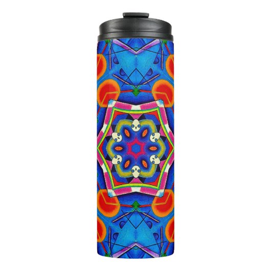 Kaleidoscoop multikleurige olieverf thermosbeker (Voorkant)