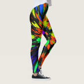 Kaleidoscoop Oranje Blauw Paars Groen Geel Leggings (Rechts)