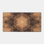 Kaleidoscoop Oranje mist zwarte achtergrond Bureaumat (Voorkant)