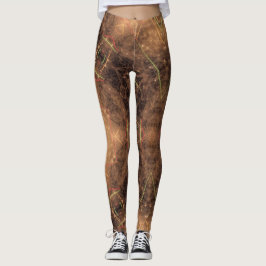 Kaleidoscoop Oranje mist zwarte achtergrond Leggings