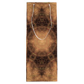 Kaleidoscoop Oranje mist zwarte achtergrond Wijn Cadeautas (Achterkant)