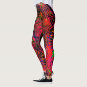 Kaleidoscoop Oranje Rood Zwart Groen Roze Leggings (Links)