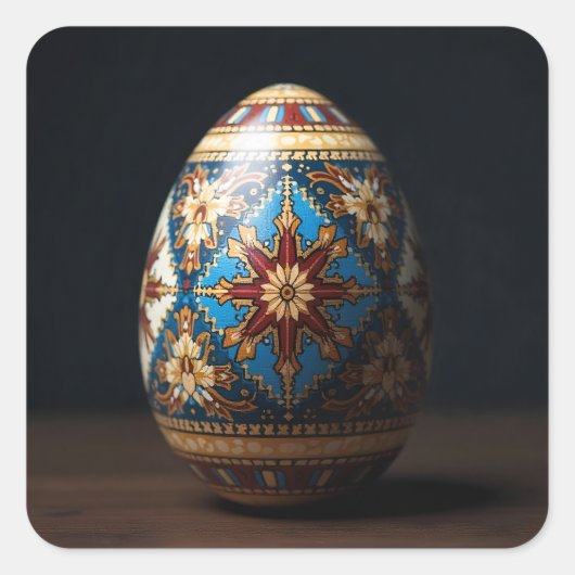 Kaleidoscoop Paasei Vierkante Sticker (Voorkant)
